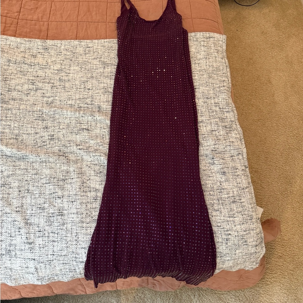 Meshki Pam Square Diamante Maxi Dress - Berry - Picture 4 of 8
